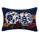 Preorder: Chinoiserie Pumpkins Wool Hooked Pillow - Annabel Bleu