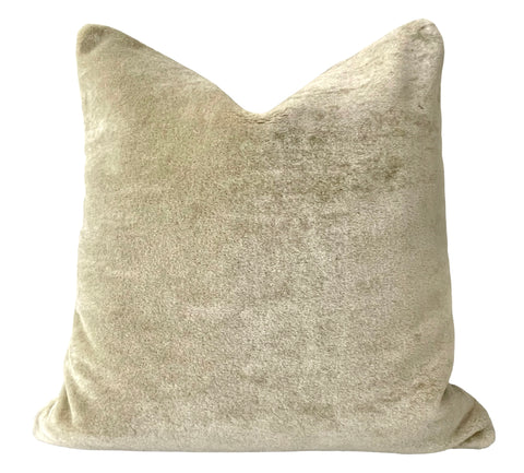Soft Celery Green Mohair Pillow Cover 18x18 - Annabel Bleu