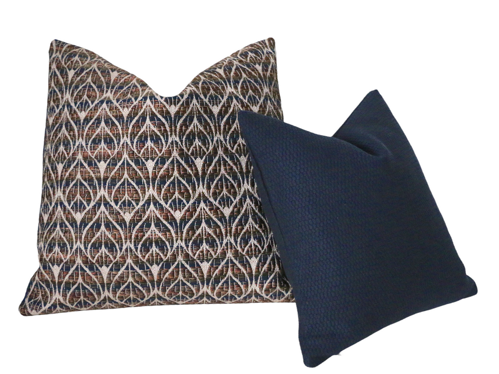 Navy and hot sale burgundy throw pillows