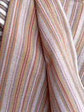 Sale: Adobe Pink, Beige, Brown & Chartreuse Woven Stripe Upholstery Fabric by the yard - Annabel Bleu