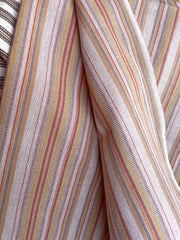 Sale: Adobe Pink, Beige, Brown & Chartreuse Woven Stripe Upholstery Fabric by the yard
