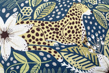 “Lady Leopard:” A Blue and Green Statement Pillow Cover - Annabel Bleu