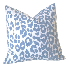 Iconic Leopard Sky Pillow Cover / Schumacher Sky Leopard Cushion Cover / Indoor or Outdoor Pillow Cover