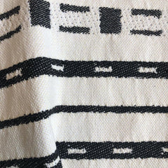 Black Ivory Abstract Striped Upholstery Fabric by the yard / Mudcloth Fabric / Cotton Upholstery / Minimalist Heavyweight Backed Upholstery