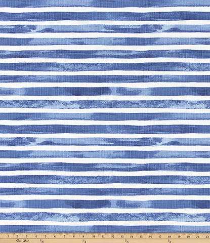 Home Decor and Upholstery Fabric by the yard / Watercolor Striped Home Decor Fabric / Cotton Upholstery Fabric / Medium weight fabric / Mudcloth Fabric - Annabel Bleu