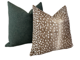 Dark Brown Fawn: Ombré Animal Print Pillow Cover / Brown Antelope Cabin Pillow Cover - Annabel Bleu