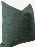 Pine Green Woven Pillow / Chenille Decorative Throw Pillow Cover / Heavy Woven Textured Pillow cover - Annabel Bleu