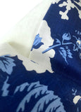 Scalamandre Indigo Floral Pillow Cover 22x22” - Annabel Bleu