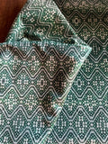 Dark Green Velvet Upholstery Fabric by the yard / Green Velvet Home Fabric / French Dominotes Upholstery Velvet - Annabel Bleu
