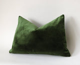 Dark Green Velvet Cushion Cover / Green Velvet Pillow / ZIPPER Pillow Cover / Solid Green Pillow / Green Velvet Pillow Cover - Annabel Bleu