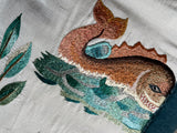 Schumacher “Royal Silk” Hand-Embroidered Pillow, Framed in Angora Mohair - Annabel Bleu