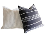 Black & White Boho Pillow / Black Embroidered Pillow / 12x21 Black Pillow / 16x16 Pillow / 14x36 Pillow / Black 26x26 Pillow Case - Annabel Bleu