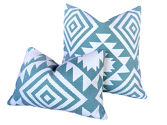 Sale: Turquoise Southwestern Sunbrella x Thibaut Outdoor Pillow Cover