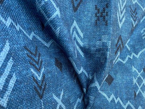 Safaa, Ocean: A Cactus Silk Inspired Upholstery Fabric by the Yard - Annabel Bleu