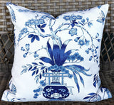Ming Vase Pillow Cover / Schumacher Ming Vase Pillow / Porcelain Blue Pillow / Schumacher Cushion cover / Chinoiserie Pillow Cover - Annabel Bleu