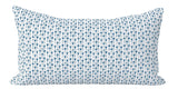 Blue Calico Block Printed Linen Pillow Cover: Available in 10 Sizes - Annabel Bleu