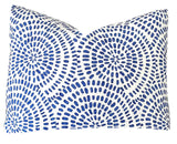 Blue & White Zen Circles Pillow Cover: Available in 10 Sizes - Annabel Bleu