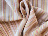 Sale: Adobe Pink, Beige, Brown & Chartreuse Woven Stripe Upholstery Fabric by the yard - Annabel Bleu