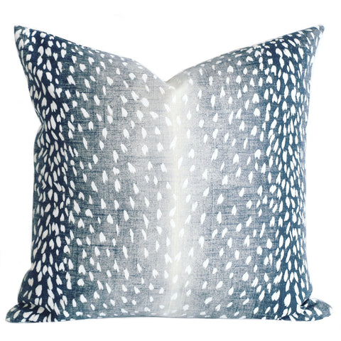 Navy Fawn: Ombré Animal Print Pillow Cover - Annabel Bleu