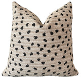 Leopard Pillow Cover from Performance Fabric / Animal Spots pillow / 16x16 Black Cream Taupe Pillow / 18x18 Throw Pillow Cover / 20x20 Pillow: Performance Fabric - Annabel Bleu