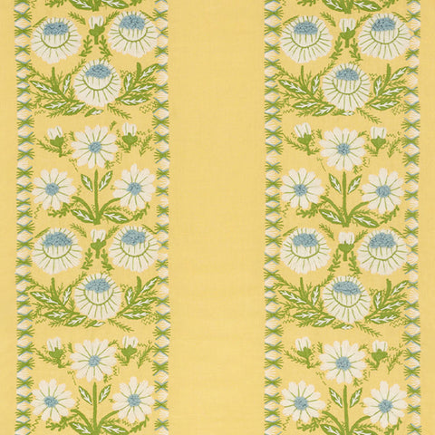 Abigayl: Swedish Embroidered Schumacher Marguerite Fabric by the yard - Annabel Bleu