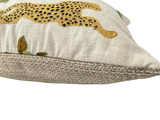 Embroidered Cheetah: Jungle Safari Embroidered Pillow Cover - Annabel Bleu
