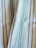 Retro Woven Outdoor Striped Upholstery Fabric by the Yard / Performance Outdoor Fabric in Grey Brown Gold and Sage - Annabel Bleu