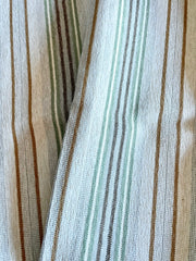 Retro Woven Outdoor Striped Upholstery Fabric by the Yard / Performance Outdoor Fabric in Grey Brown Gold and Sage