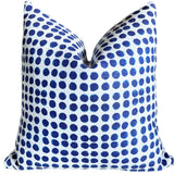 Indigo Block Printed Dots Pillow Cover: Available in 10 Sizes - Annabel Bleu