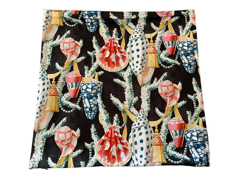 Sale: Black Seashells + Tassels Nautical 22x22 Pillow Cover - Annabel Bleu