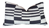 Elton: Chromatic Woven Black and Beige Decorative Pillow Cover - Annabel Bleu