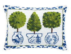 Leopard Topiary Hooked Pillow