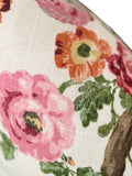 Wentworth Rose Pillow Cover in Pink & Orange / English Floral Pillow / Available in 8 Sizes - Annabel Bleu