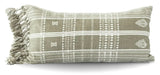 Morani: Boho Plaid Tasseled Block Print Lumbar Pillow Cover - Annabel Bleu