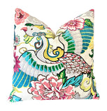 Chinoiserie Phoenix Pillow Cover / Chiang Mai style Pillow / Available in 8 Sizes - Annabel Bleu