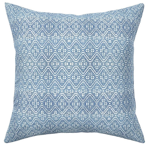 Vintage Faded Indigo Floral Linen Pillow Cover: Available in 10 Sizes - Annabel Bleu