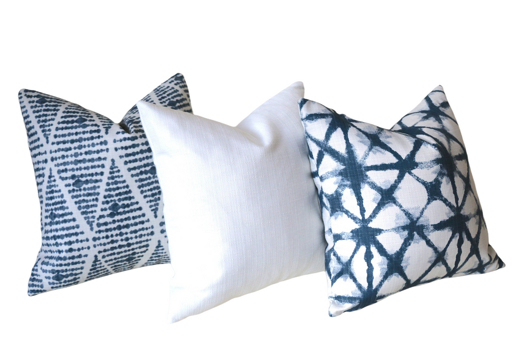 Outdoor Pillows with Insert Navy Leaves Patio Accent Throw Pillows