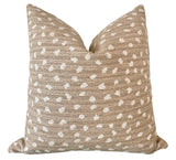 Beige & Ivory Fawn Pillow Cover from Performance Fabric / Animal Spots pillow / 16x16 Fawn Cream Taupe Pillow / 18x18 Throw Pillow Cover / 20x20 Pillow: Performance Fabric - Annabel Bleu
