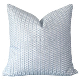 Light Blue Embroidered “Starflower” Pillow Cover - Annabel Bleu
