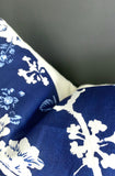 Scalamandre Indigo Floral Pillow Cover: 12x21 - Annabel Bleu