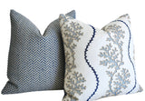 Navy Reef: Nautical Embroidered Pillow Cover - Annabel Bleu