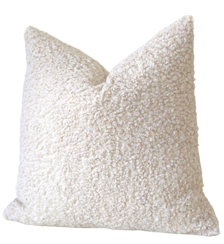 Faux Sherpa Fur Pillow Cover / Pillow Case 16x16 / Fur 20x20 / Fur 22x22 / Cream Pillow 24x24 / Soft Pillow 26x26 / Fur 14x36 / Fur Body Pillow - Annabel Bleu