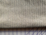 One yard Greige Linen Fabric / Textured Stripe Linen Upholstery - Annabel Bleu
