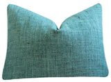 TROPIQUE Collection / Woven Green Blue Cushion Cover / 22x22 Blue Green Pillow & Other Sizes / Green Couch Pillow / Tropical Pillow - Annabel Bleu