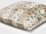 Leopard Faux Fur Pillow in Cream & Beige 20in x 20in - Annabel Bleu