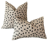 Leopard Pillow Cover from Performance Fabric / Animal Spots pillow / 16x16 Black Cream Taupe Pillow / 18x18 Throw Pillow Cover / 20x20 Pillow: Performance Fabric - Annabel Bleu