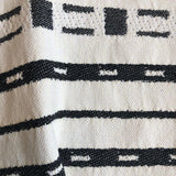 Black Ivory Abstract Striped Upholstery Fabric by the yard / Mudcloth Fabric / Cotton Upholstery / Minimalist Heavyweight Backed Upholstery - Annabel Bleu