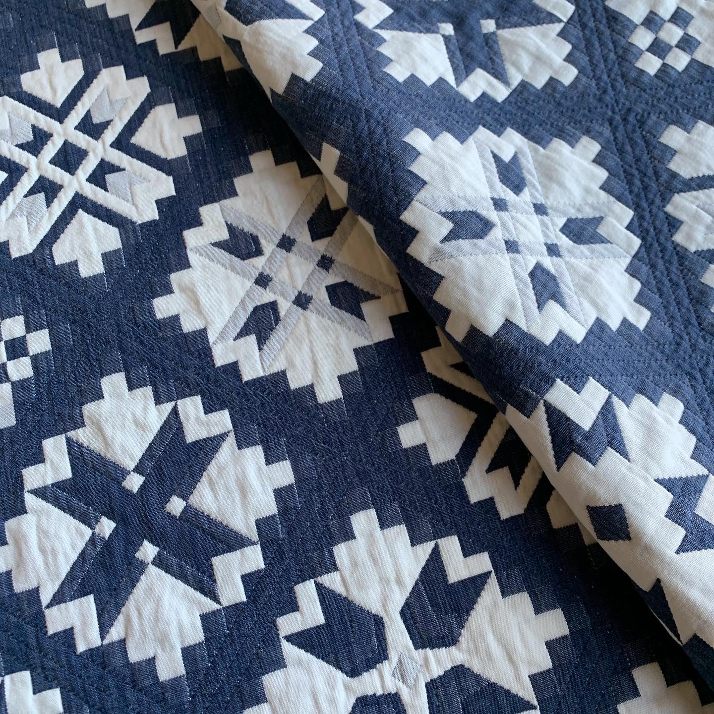 s*u様 Fivebrother black blue quilting shr Indigo Schumacher Tristan Quilted Fabric by the Yard– Annabel Bleu