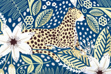 “Lady Leopard:” A Blue and Green Statement Pillow Cover - Annabel Bleu