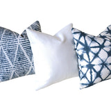 Indigo Collection: Blue Outdoor Pillow Covers / Navy Shibori Pillow cover / Blue Patio Pillow / Boho Pillow Cover / Outdoor 16x16 18x18 - Annabel Bleu